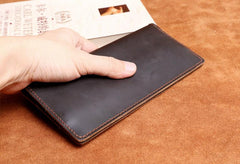 Handmade Leather Mens Cool Long Leather Wallet Clutch Wristlet Wallet for Men - imessengerbags
