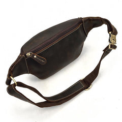 Vintage Leather Fanny Pack Mens Waist Bag Hip Pack Belt Bag for Men