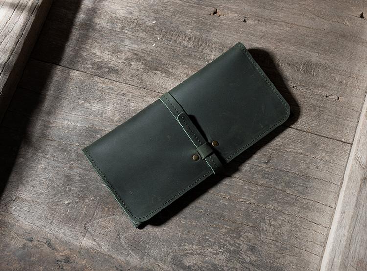 Handmade Leather Mens Clutch Wallet Cool Leather Wallet Long Phone Wallets for Men - imessengerbags