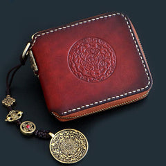Handmade Leather Mens Chain Biker Wallet Cool Leather Wallet Small Wallets for Men - imessengerbags