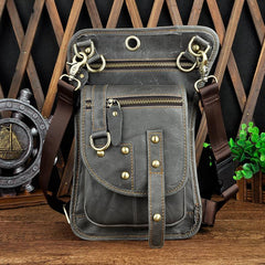 Cool Leather Utility Drop Leg Bag Belt Pouch Mens Waist Bag Shoulder Bag for Men - imessengerbags