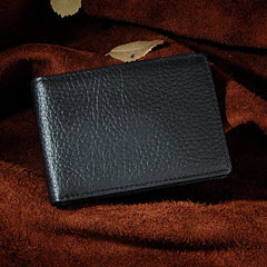 Handmade Leather Mens Cool Slim Leather Wallet Card Wallet Holders Men Small Wallets Bifold for Men - imessengerbags