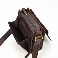 Genuine Leather Mens Cool Messenger Bag SHOULDER BAG CHEST BAG BIKE BAG CYCLING BAG