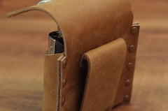 Cool Vintage Leather Mens Cigarette Case Cigarette Holder with Belt Loop for Men
