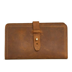 Handmade Leather Mens Travel Wallet Passport Leather Wallet Short Slim Wallets for Men