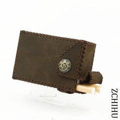 Cool Handmade Leather Mens Vintage Coffee Cigarette Holder Case for Men - imessengerbags