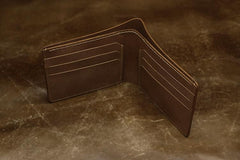 Handmade Leather Tooled Death Metal Mens billfold Wallet Cool Leather Wallet Slim Wallet for Men - imessengerbags