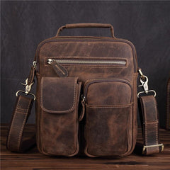 Genuine Leather Mens Cool Messenger Bag Work Bag Satchel Bag Briefcase Bag for men - imessengerbags