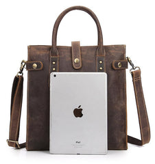 Cool Men Vintage Leather Handbag Tote Shoulder bag CrossBody Bag For Men - imessengerbags