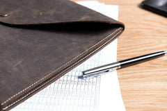 Handmade Leather Mens Clutch Cool Slim Wallet Envelope Clutch Wristlet Wallet for Men - imessengerbags