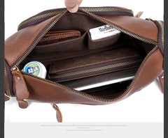 Genuine Leather Mens Messenger Bag Cool Weekender Bag Travel Bag Duffle Bags Overnight Bag Holdall Bag for men - imessengerbags