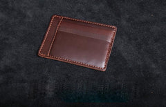 Genuine Leather Mens Cool Slim Front Pocket Wallet Leather Wallet Men Small Wallets  for Men - imessengerbags