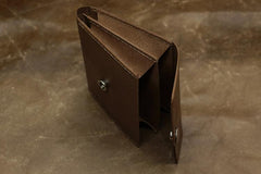 Handmade Leather Mens Cool Short Wallet Card Holder Small Card Slim Wallets for Men