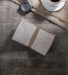 Handmade Leather Mens Cool Slim Leather Wallet Men Small Wallets Bifold for Men - imessengerbags