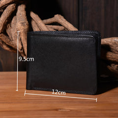 Genuine Leather Mens Cool billfold Leather Wallet Men Small Wallets Bifold for Men - imessengerbags