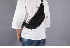 Leather Mens FANNY PACK MENS WAIST BAG HIP PACK BELT BAG FOR MEN - imessengerbags