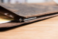 Handmade Leather Mens Clutch Cool Slim Wallet Envelope Clutch Wristlet Wallet for Men - imessengerbags