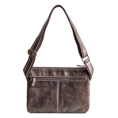 Genuine Leather Mens Cool Messenger Bag iPad Bag Chest Bag Bike Bag Cycling Bag for men