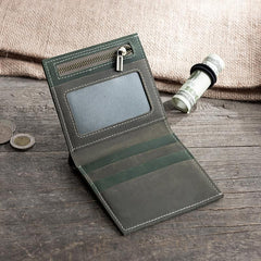 Handmade Leather Mens Cool Slim Leather Wallet Men Small Wallets Bifold for Men - imessengerbags