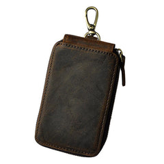 Handmade Leather Mens Cool Key Wallet Car Key Holder Case Card Wallet for Men - imessengerbags