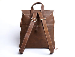 Genuine Leather Mens Cool Backpack Sling Bag Large Black Travel Bag Hiking Bag for men