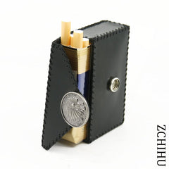 Cool Leather Mens Vintage Black Indian Cigarette Holder Case Cigarette Holder for Men - imessengerbags