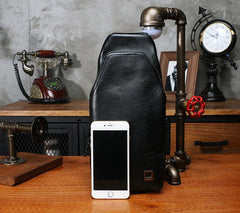Leather Mens Sling Bag Sling Shoulder Bag Sling Backpack for men