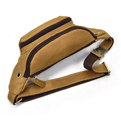 Vintage Leather Fanny Pack Mens Waist Bag Hip Pack Belt Bag for Men