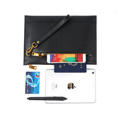 Handmade Leather Mens Chinese Dragon Clutch Cool Slim Wallet Zipper Clutch Wristlet Wallet for Men