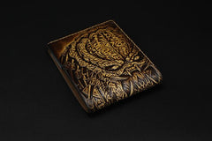 Handmade Leather Tooled Predator Mens billfold Wallet Cool Leather Wallet Slim Wallet for Men - imessengerbags