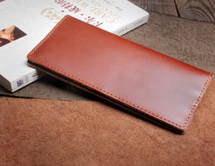 Handmade Leather Mens Cool Long Leather Wallet Clutch Wristlet Wallet for Men - imessengerbags