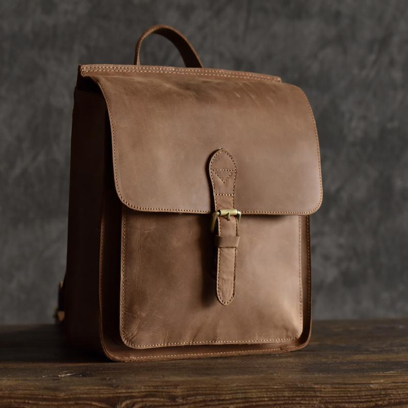 Handmade Leather Mens Cool Backpack Sling Bag Large Travel Bag Hiking Bag for men