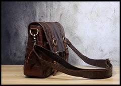 Genuine Leather Mens Cool Messenger Bag Chest Bag Bike Bag Cycling Bag for men - imessengerbags
