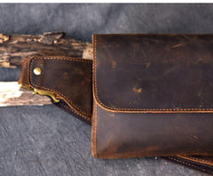 Handmade Vintage Leather Fanny Pack Mens Waist Bag Hip Pack Belt Bag for Men