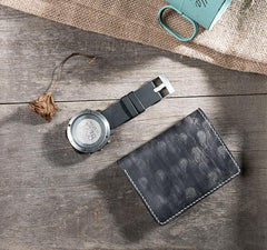 Handmade Leather Mens Cool Slim Leather Wallet Men Small Wallets Bifold for Men - imessengerbags