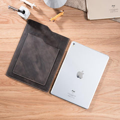 Handmade Leather Mens Clutch Cool Slim iPad Pro Case iPad Pro Cover for Men