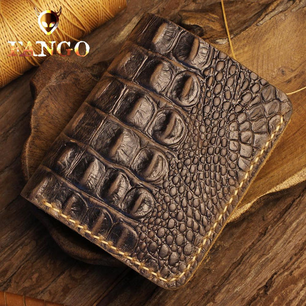 Handmade Leather Floral Mens Cool Slim Leather Wallet Men billfold Wallets Bifold for Men - imessengerbags