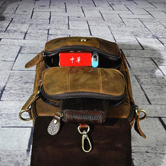 Leather Belt Pouch Mens Small Cases Waist Bag Hip Pack Belt Bag Fanny Pack Bumbag for Men - imessengerbags