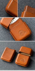 Cool Green Leather Mens 14pcs Cigarette Holder Case Cool Custom Cigarette Case for Men
