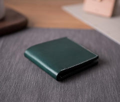 Handmade Leather Mens Cool Slim Leather Wallet Men Small Wallets Bifold for Men Women - imessengerbags