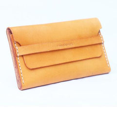 Cool Wooden Slim Leather Mens 20pcs Cigarette Case Custom Beige Cigarette Holder for Men - imessengerbags