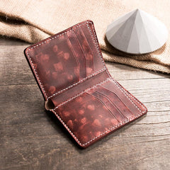 Handmade Leather Mens Cool Slim Leather Wallet Men Small Wallets Bifold for Men - imessengerbags