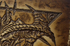Handmade Leather Tooled Diablo3 Mens billfold Wallet Cool Leather Wallet Slim Wallet for Men - imessengerbags
