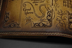 Handmade Leather Tooled Hobbit Mens Long Wallet Cool Leather Wallet Clutch Wallet for Men - imessengerbags