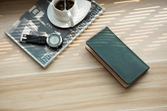Handmade Leather Mens Clutch Wallet Cool Leather Wallet Long Phone Wallets for Men Women - imessengerbags