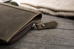 Handmade Leather Mens Clutch Wallet Cool Leather Wallet Long Phone Wallets for Men - imessengerbags
