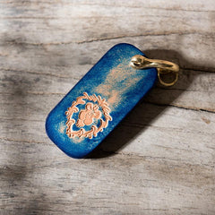 Handmade Leather Mens World of Warcraft Cool Keychain KeyCharm Keyring Pendant for Men - imessengerbags
