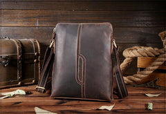 Handmade Leather Mens Cool Small Messenger Bag iPad Bag Chest Bag Bike Bag Cycling Bag for men - imessengerbags