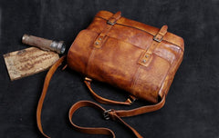 Genuine Leather Mens Cool Messenger Bag Briefcase Chest Bag Bike Bag Cycling Bag for men