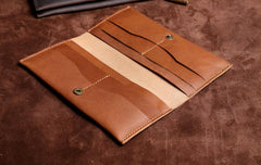 Handmade Leather Mens Cool Long Leather Wallet Clutch Wristlet Wallet for Men - imessengerbags